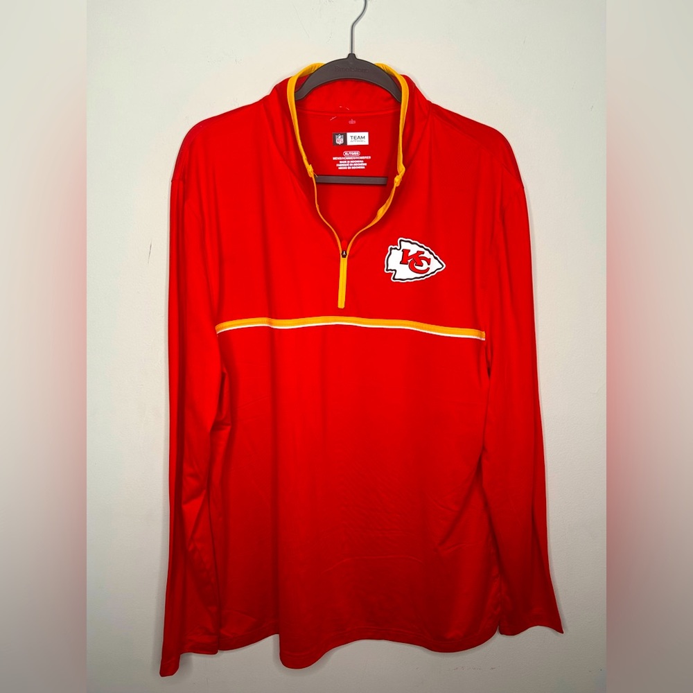 NWOT Kansas City Chiefs 1/4 Zip Pullover Jacket KC Red NFL Team Football Mens XL
